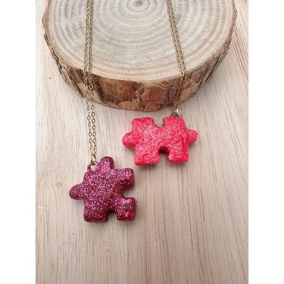 Polymer Clay Necklace Handmade Besties Forever (Even If We Don’t Fit Perfectly) - Picture 3 of 3